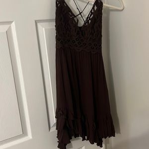 Free people brown Adella dress size medium worn once